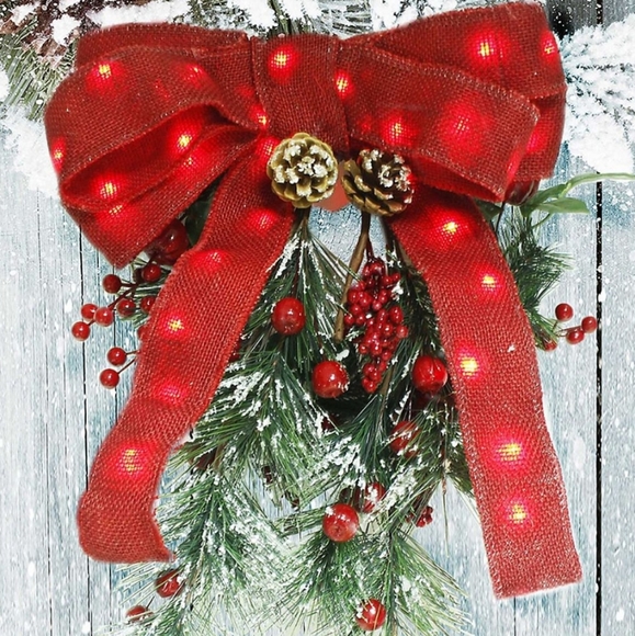 🤎 3/$35 120" long 2" LED burlap ribbon string lights - Picture 3 of 6